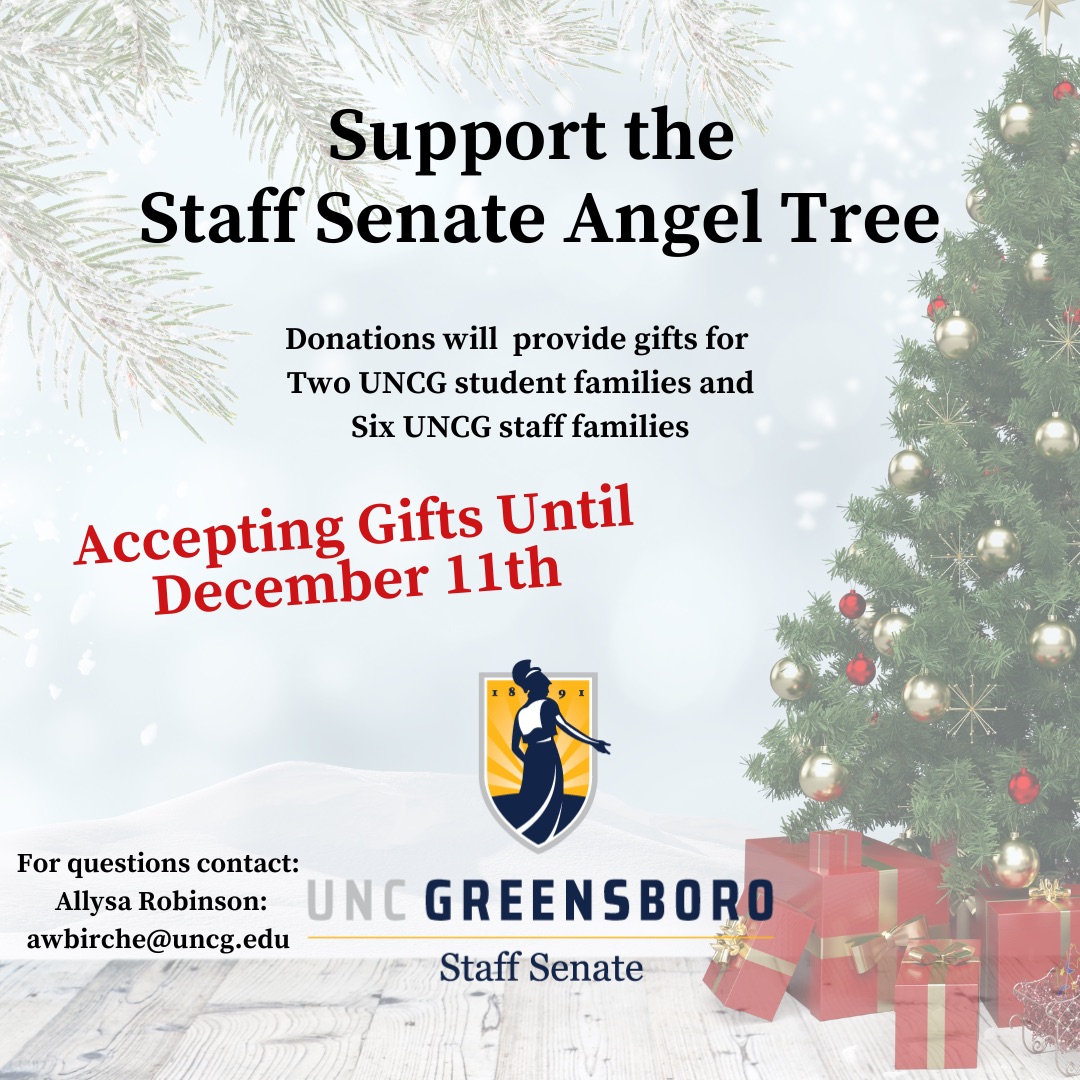 Poster about the Angel Tree lists a donation deadline of December 11.