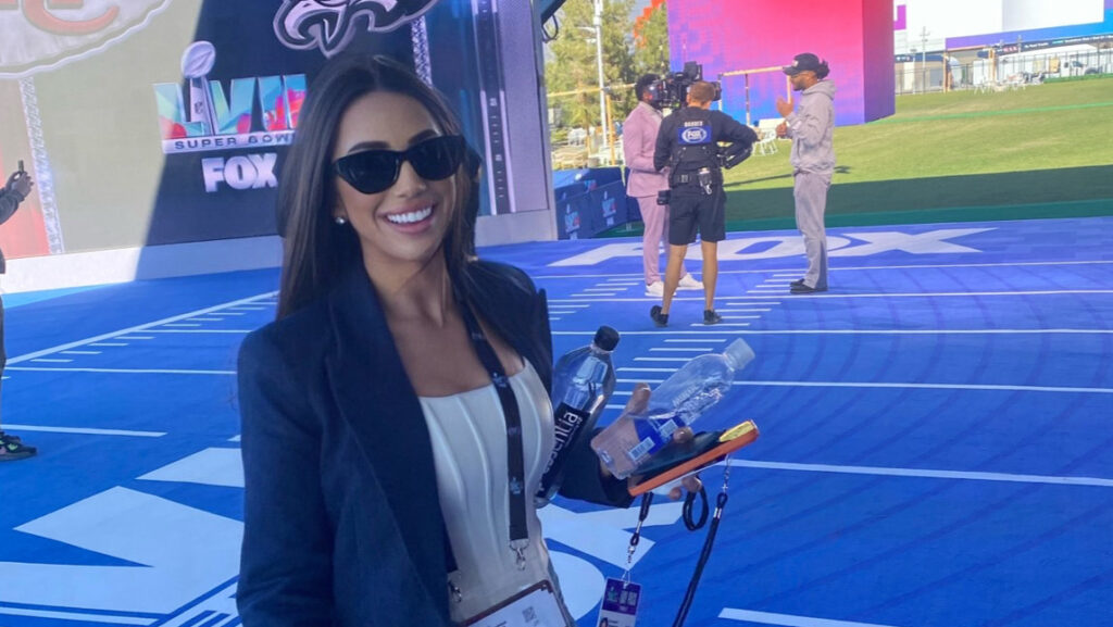 Dominique Madruga working on the FOX Sports set.