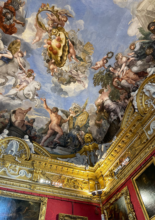 Art on ceiling in Florence, Italy.