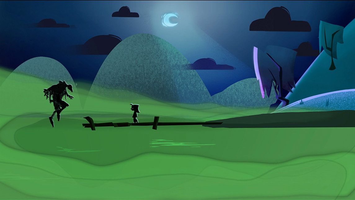 An animated screenshot of a UNCG student film.