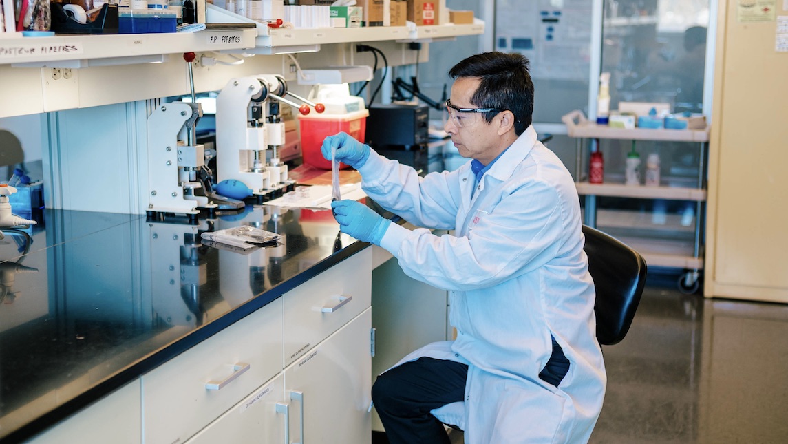 Dr. Wei working on biochar at the JSNN lab.