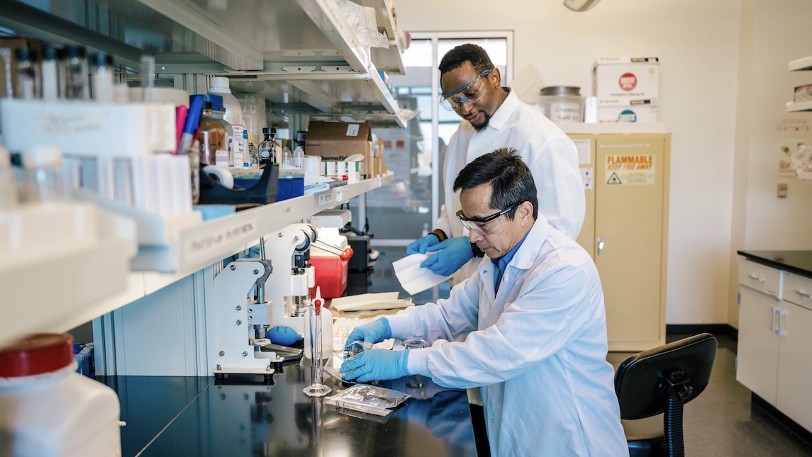 Dr. Wei researching on biochar at the JSNN lab.